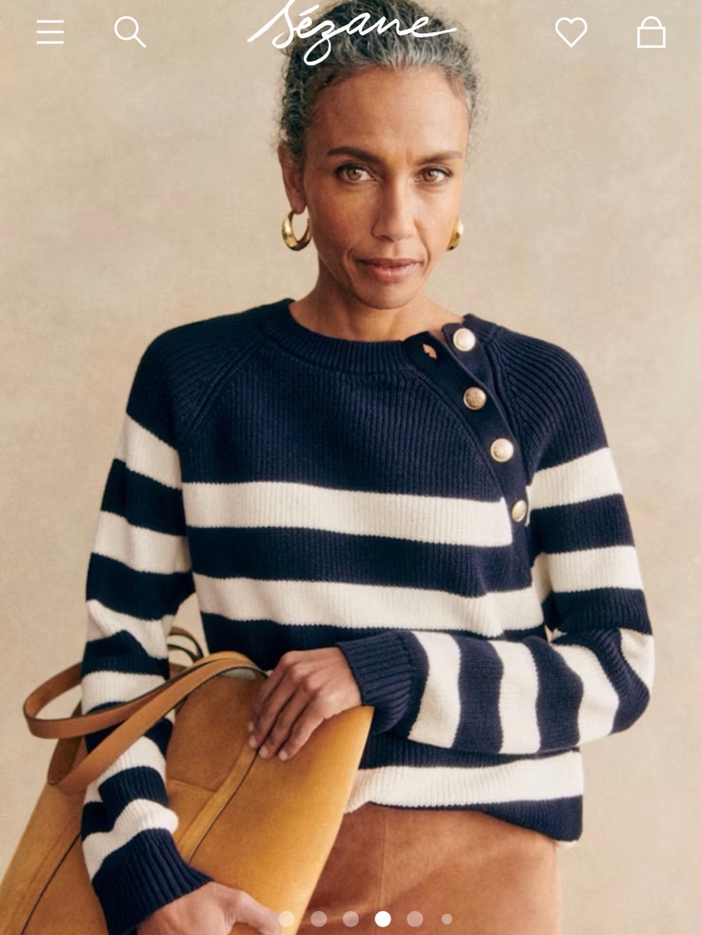Sezane NWOT Gary Sweater in Navy and White Stripes
